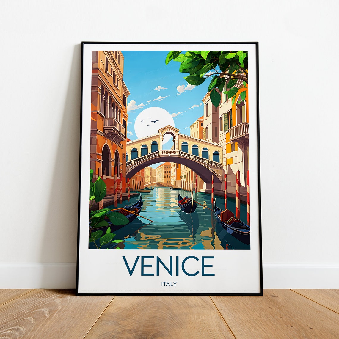 Venice Rialto Bridge with Gondolas on the Grand Canal Poster - Image 2