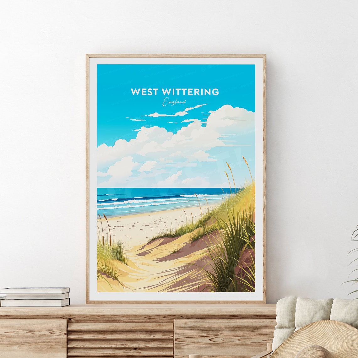 Sunny West Wittering England Beach Dunes Coastal View Poster
