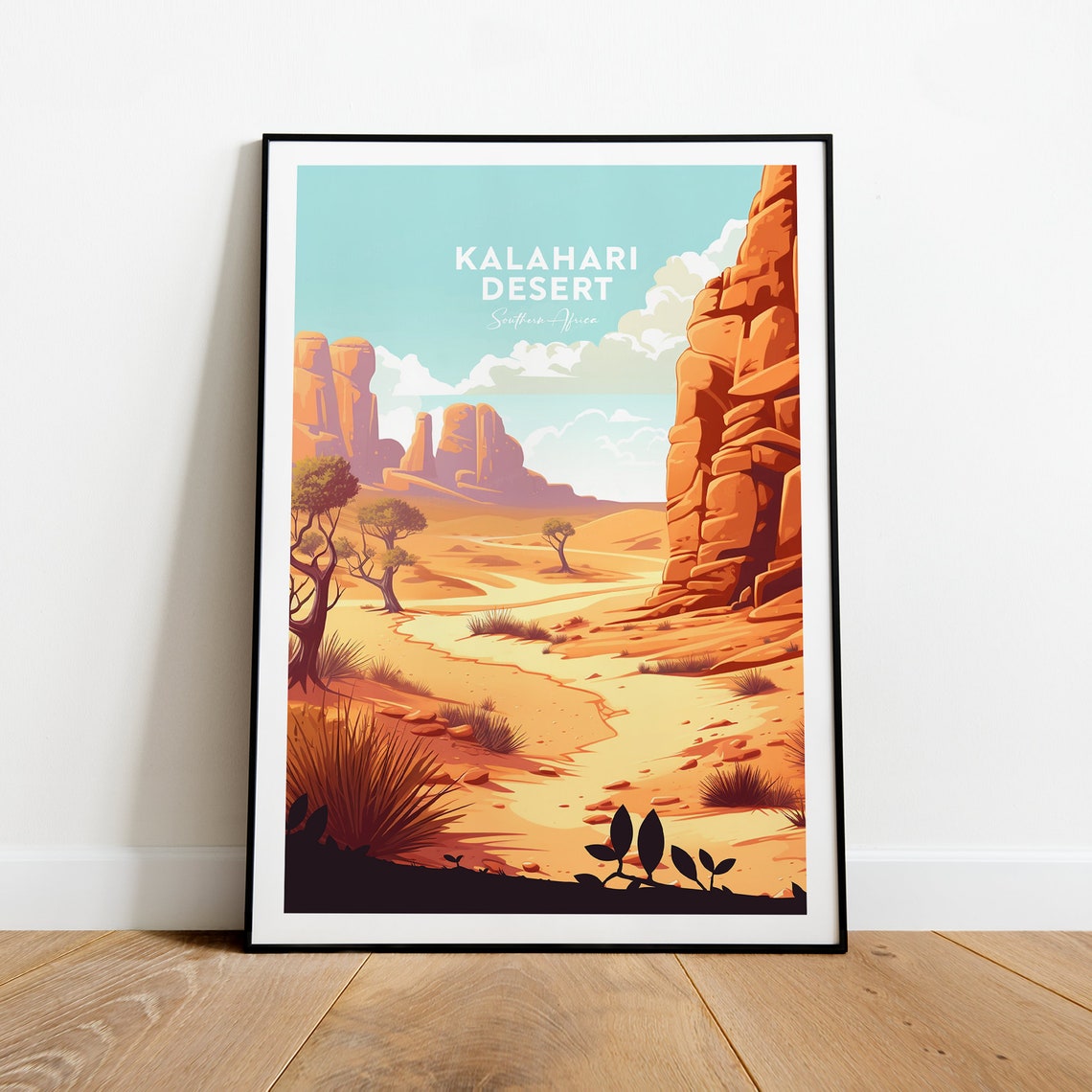 Kalahari Desert Southern Africa Canyon Sunset Golden Travel Poster - Image 2