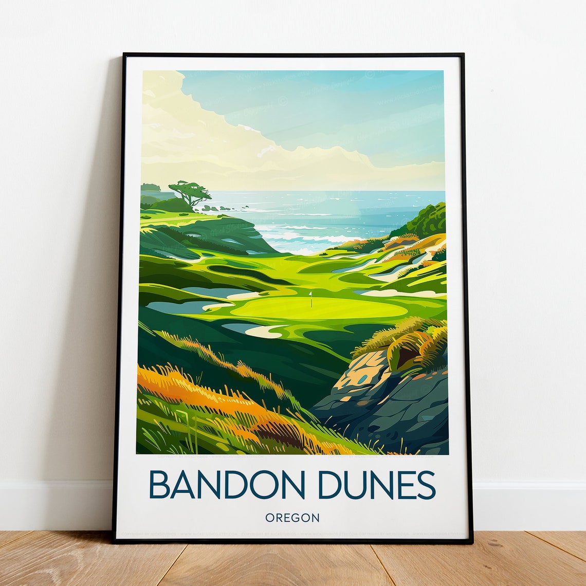 Bandon Dunes Oregon Dramatic Coastal Links Golf Course Sports Poster - Image 2