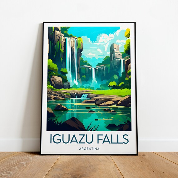 Iguazu Falls Argentina Jungle Waterfall Emerald Pool Scene Poster