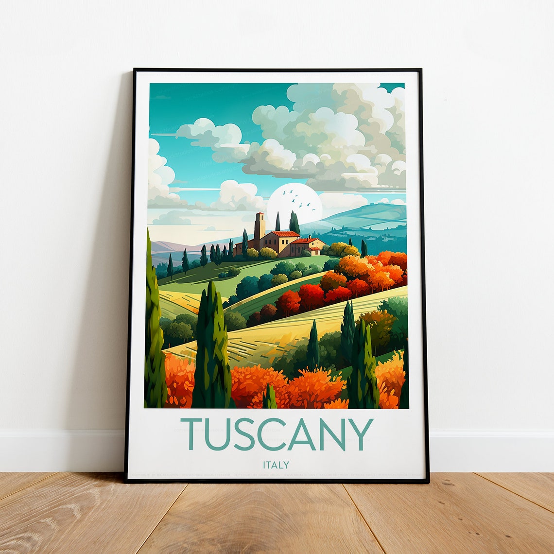 Tuscany Travel Print Italy Tuscany Print Tuscany Poster Tuscany Art Italy Print Italy Travel Poster - Image 2