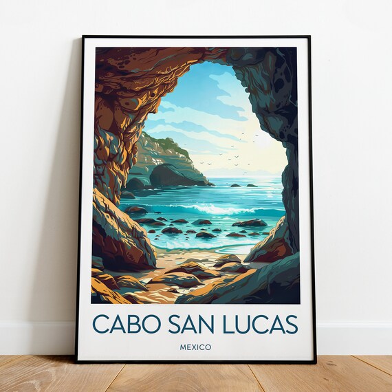 Cabo San Lucas Mexico Sea Arch Rock Formation Cove Ocean View Poster