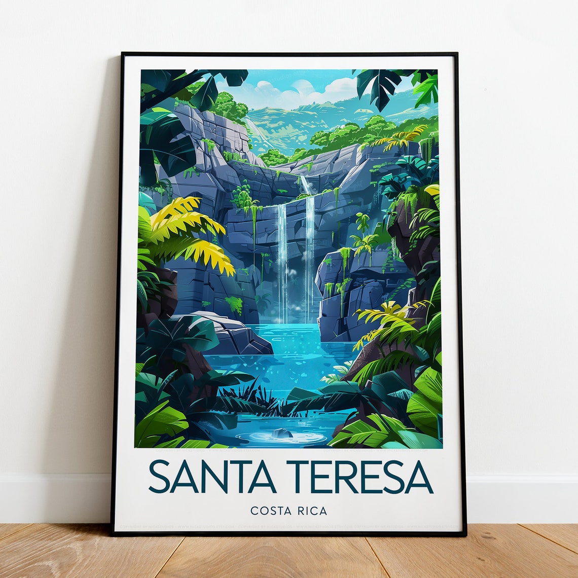 Santa Teresa Travel Print Costa Rica Santa Teresa Poster Santa Teresa Art Wall Art Santa Teresa Puntarenas Province Artwork - Image 2