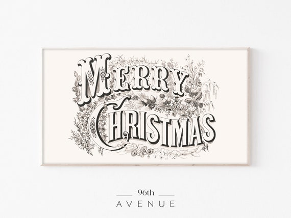 Vintage Christmas TV Art Print