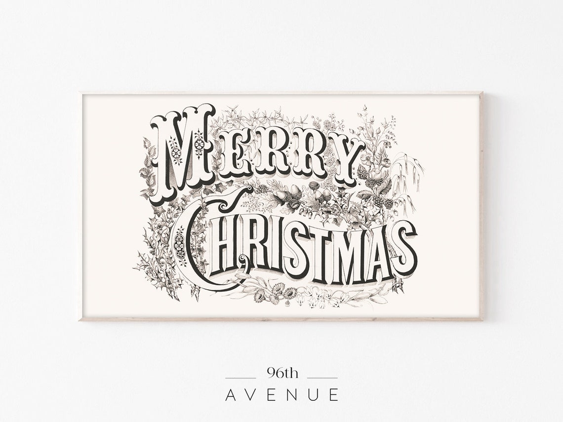 Vintage Christmas TV Art Print