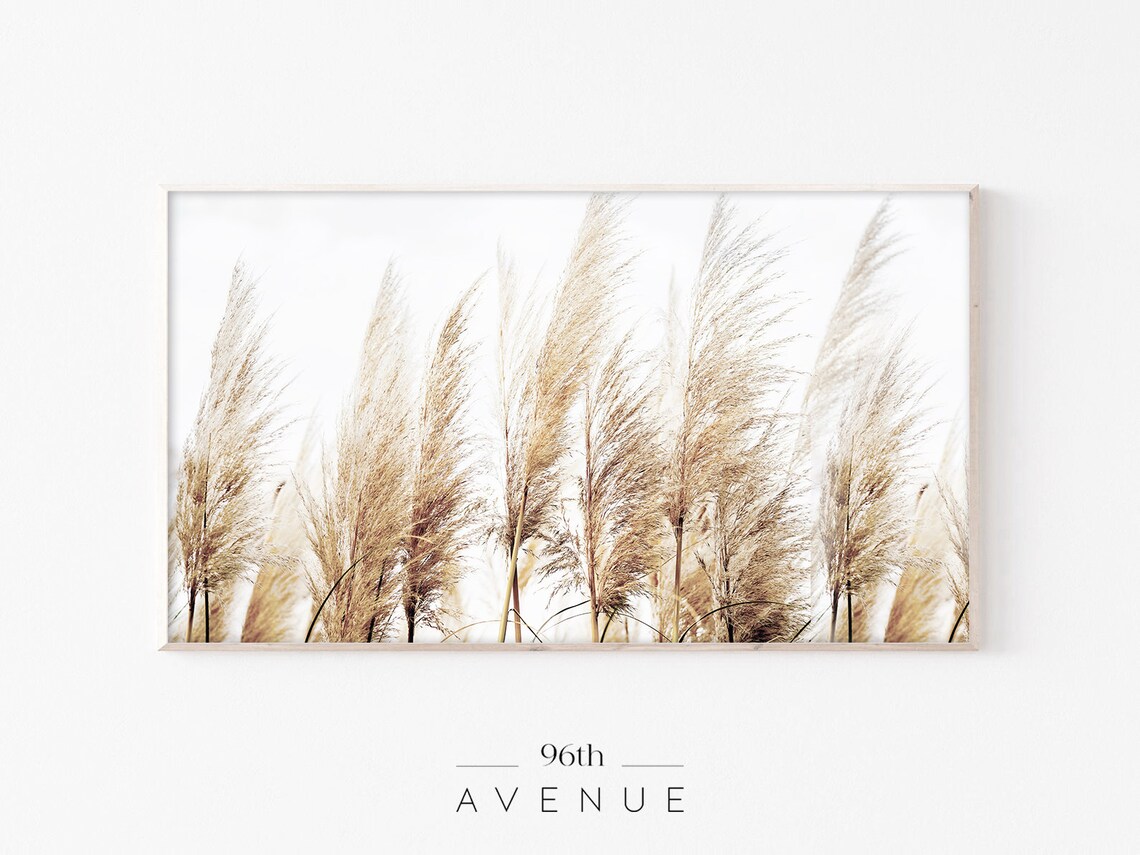Pampas Grass Farmhouse Art Print for TV Wall