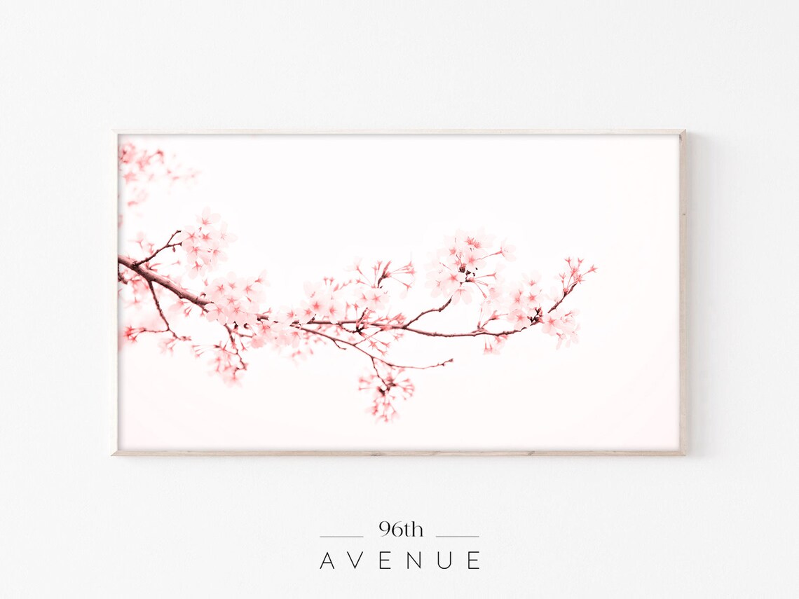 Cherry Blossom Spring Flower Art for TV Wall