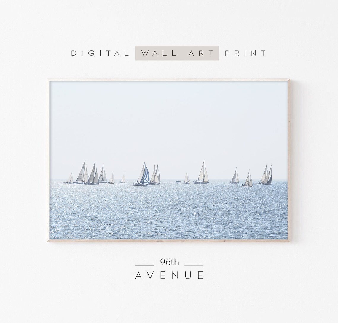 Sailboat Ocean Photography, Seaside Boat Decor - Image 3