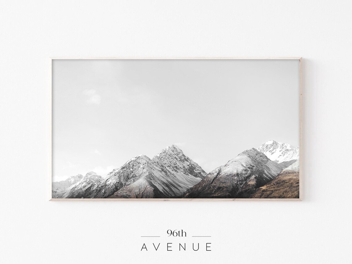 Snow Mountain Landscape Winter Art Print
