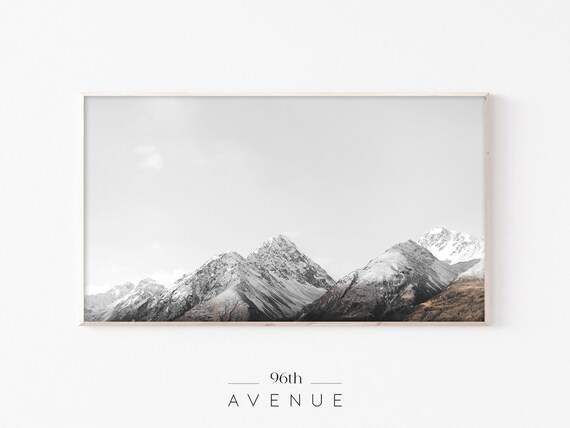 Snow Mountain Landscape Winter Art Print