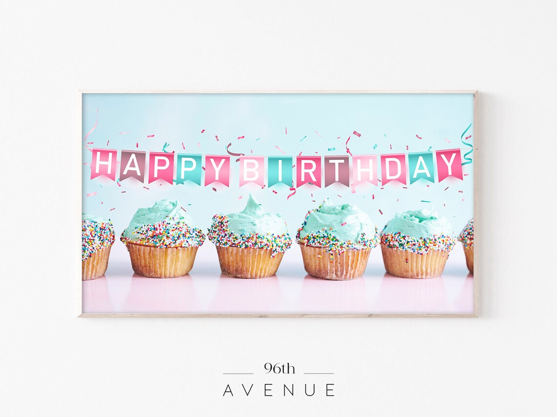 Birthday Sweet Cupcakes Poster for Kitchen or Dining