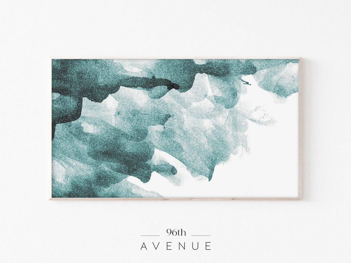 Teal Green Watercolor Wash Abstract Minimalist Artwork Poster