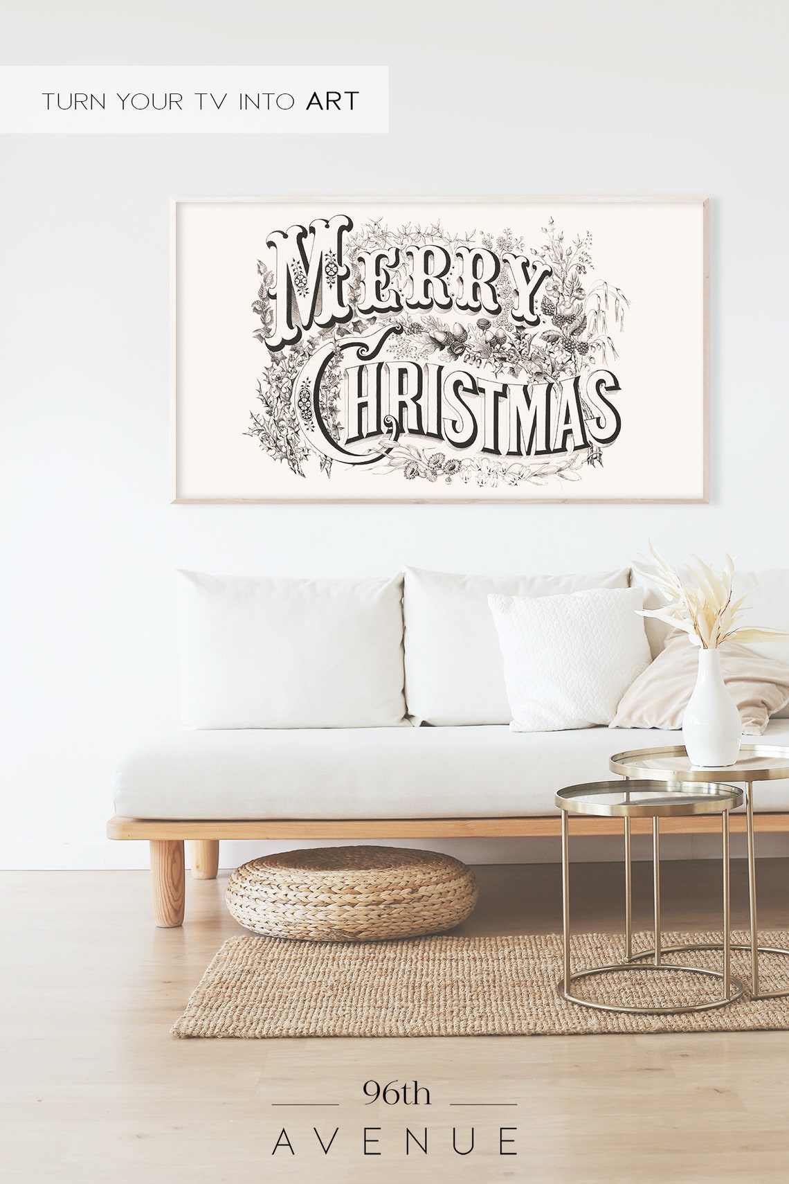 Vintage Christmas TV Art Print - Image 2