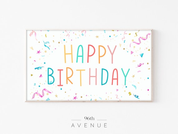 Birthday Art For TV, Wall Art Print