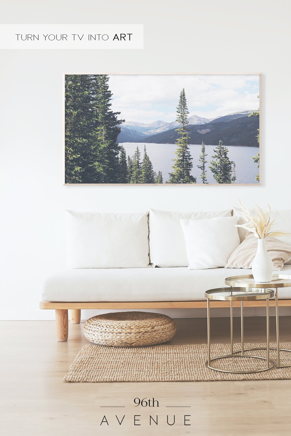 Mountain Lake Forest Travel Art, Canada Poster Print - Image 2