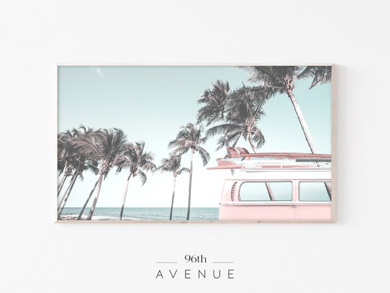 Palm Trees Coastal Art Print, Boho Van Theme