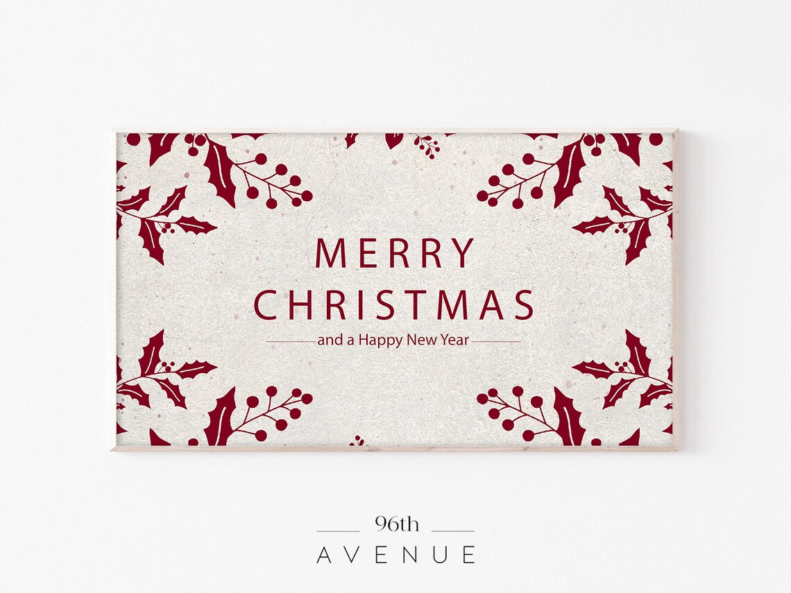 Merry Christmas Vintage Art Print For TV