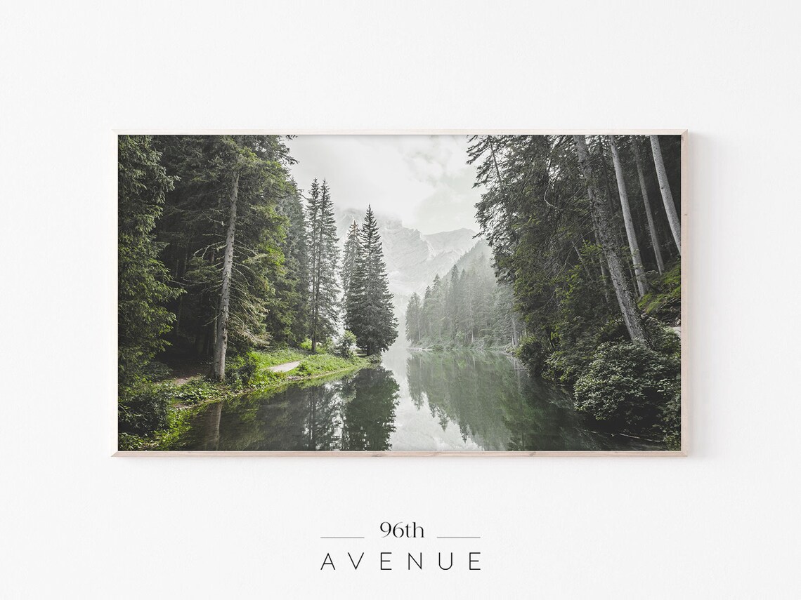 Mountain Lake Art Print, Nature Landscape