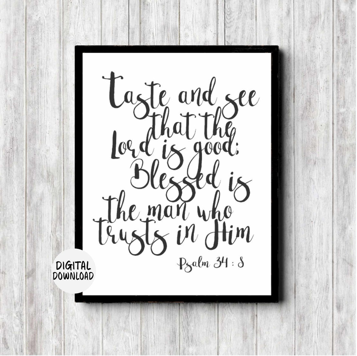Psalm 34 8 Taste And See That The Lord Is Good Script Poster