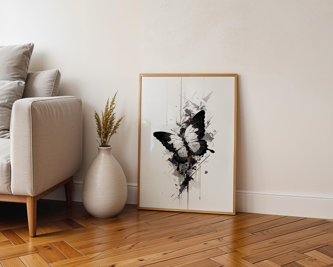 Butterfly Ink Poster Wall Art For Home Kitchen Room Decor - Image 5