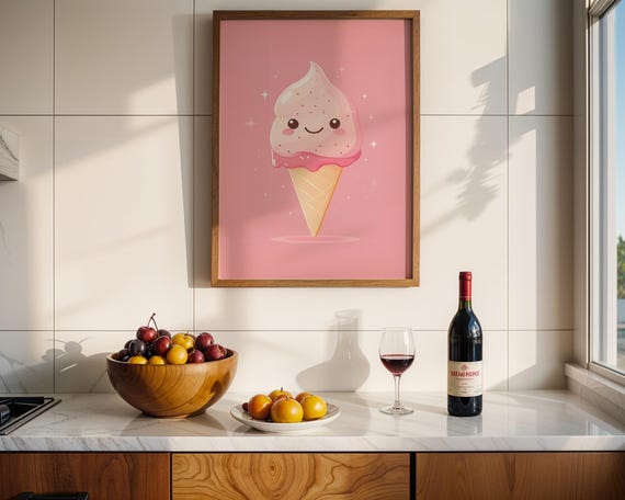 Cute Ice Cream Poster, Kitchen Decor