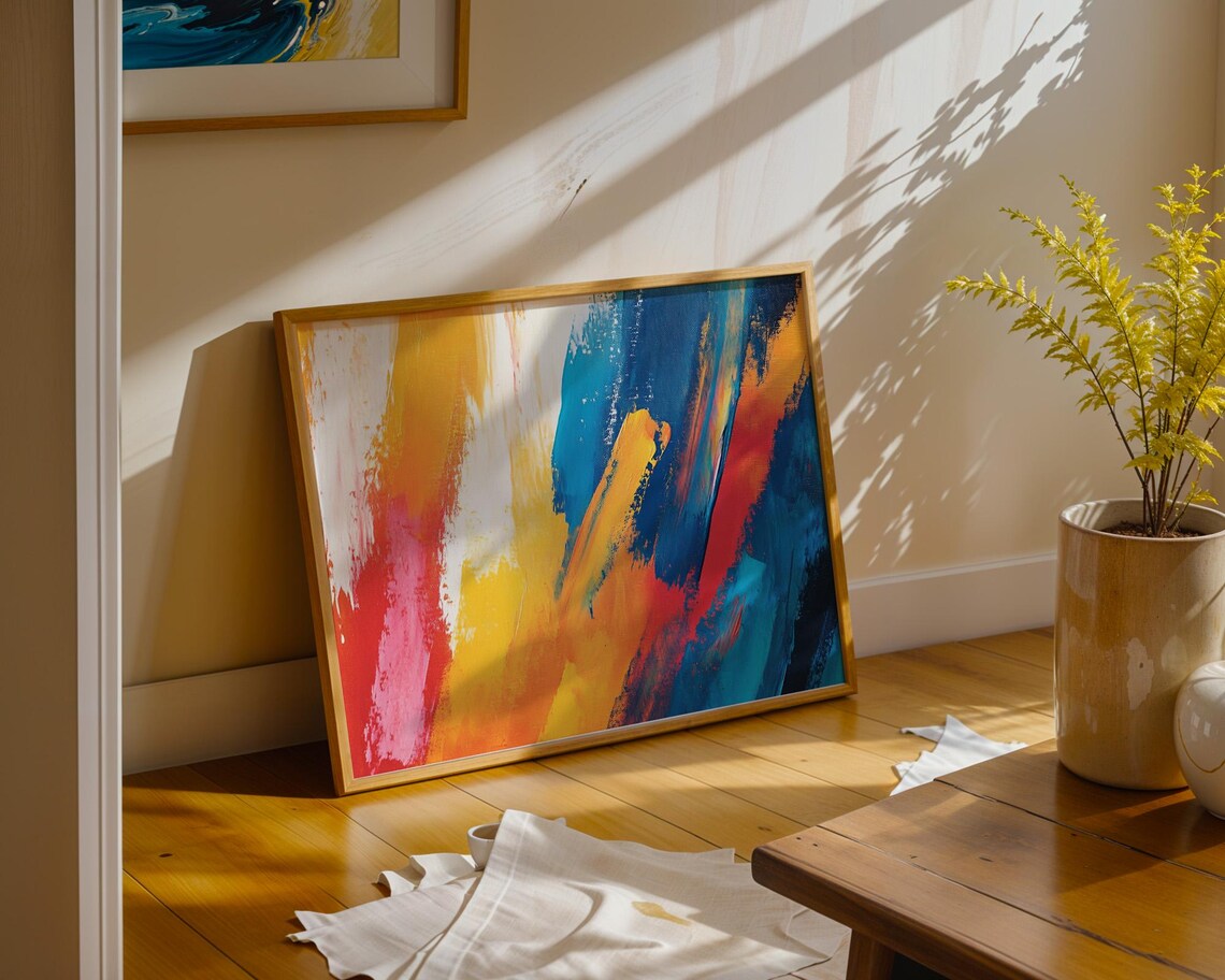 Colorful Painted Modern Art, Home Office Decor - Image 5