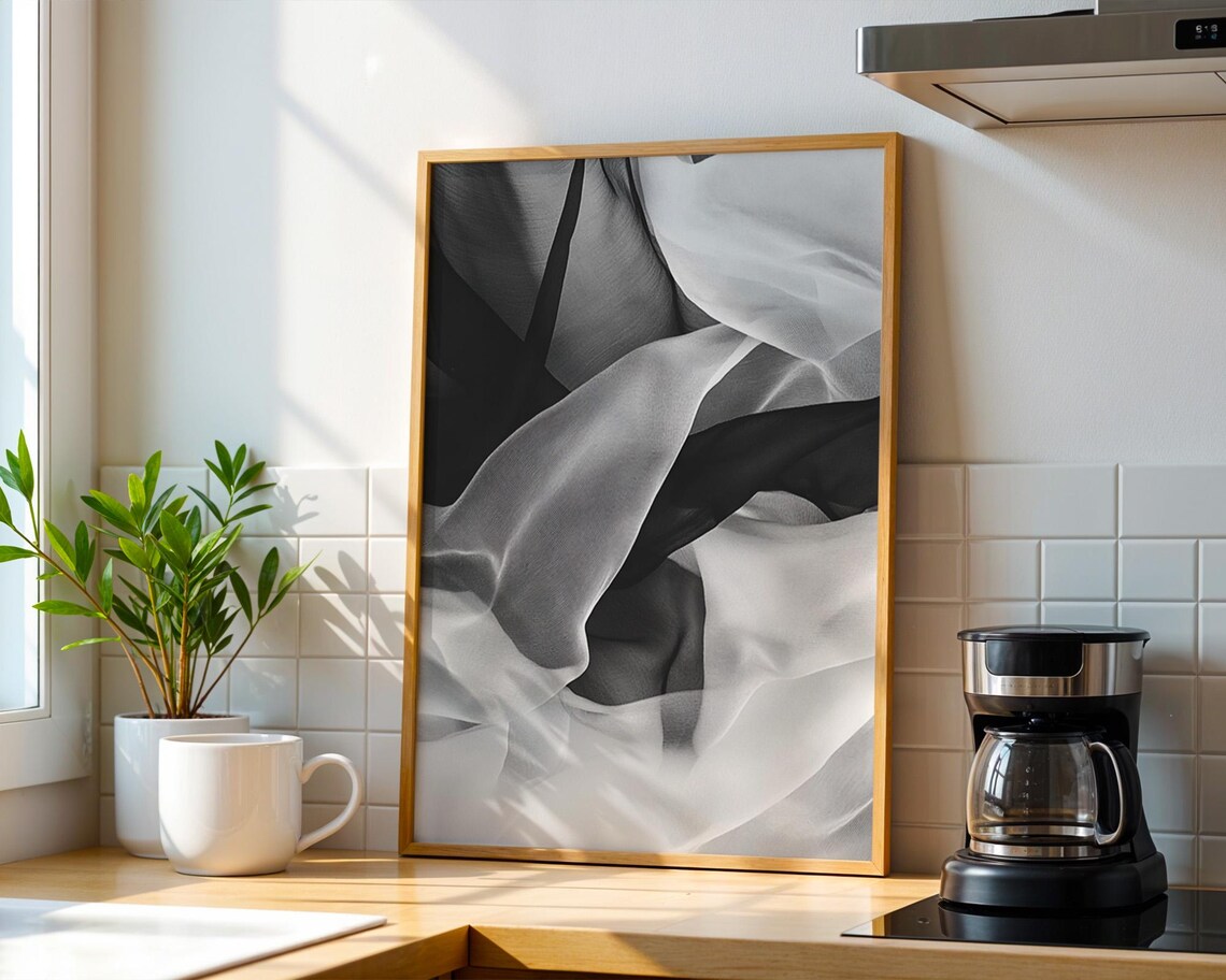 Black And White Flow Art Print, Room Decor - Image 4