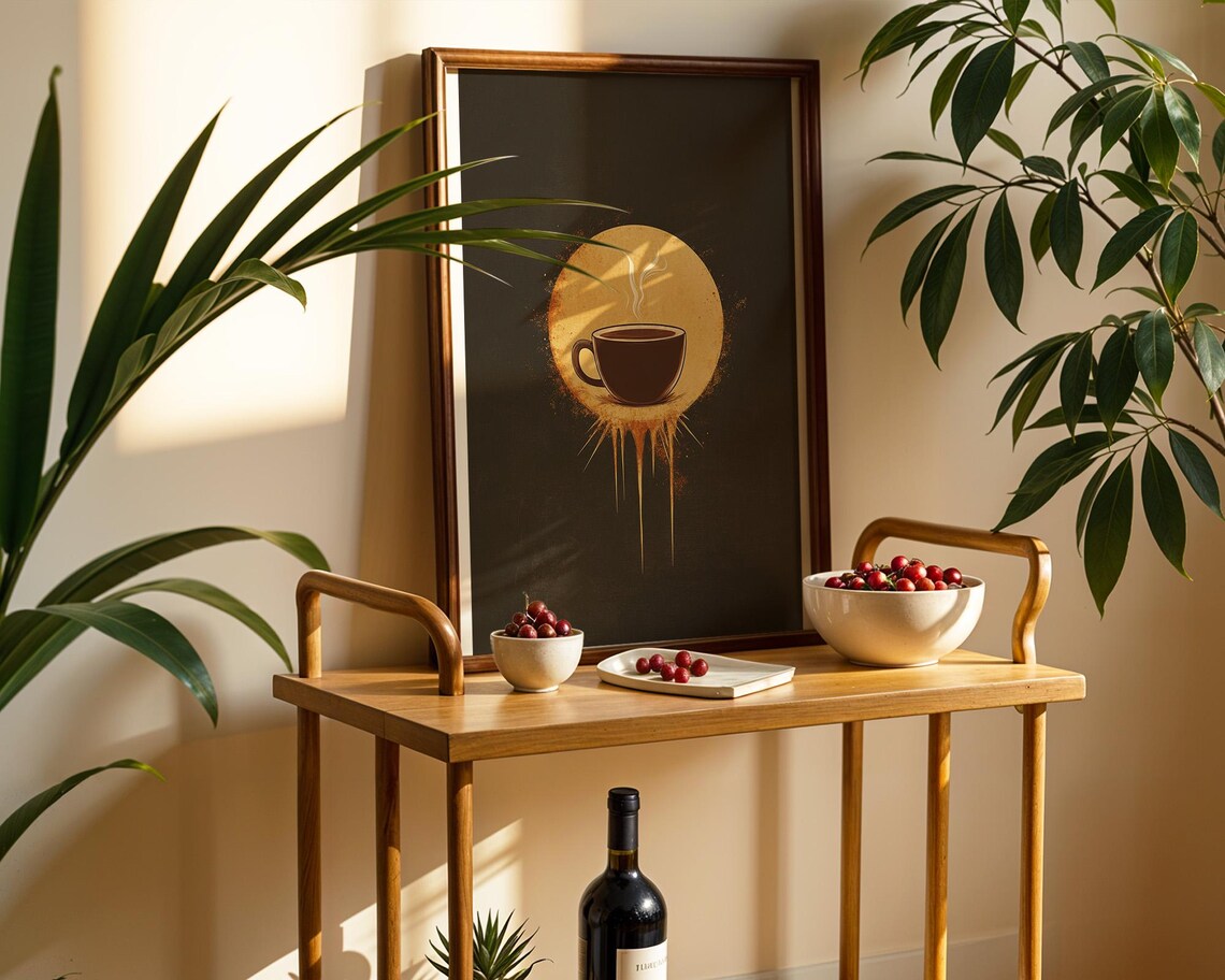 Minimalist Coffee Art Print, Kitchen Office Decor - Image 4