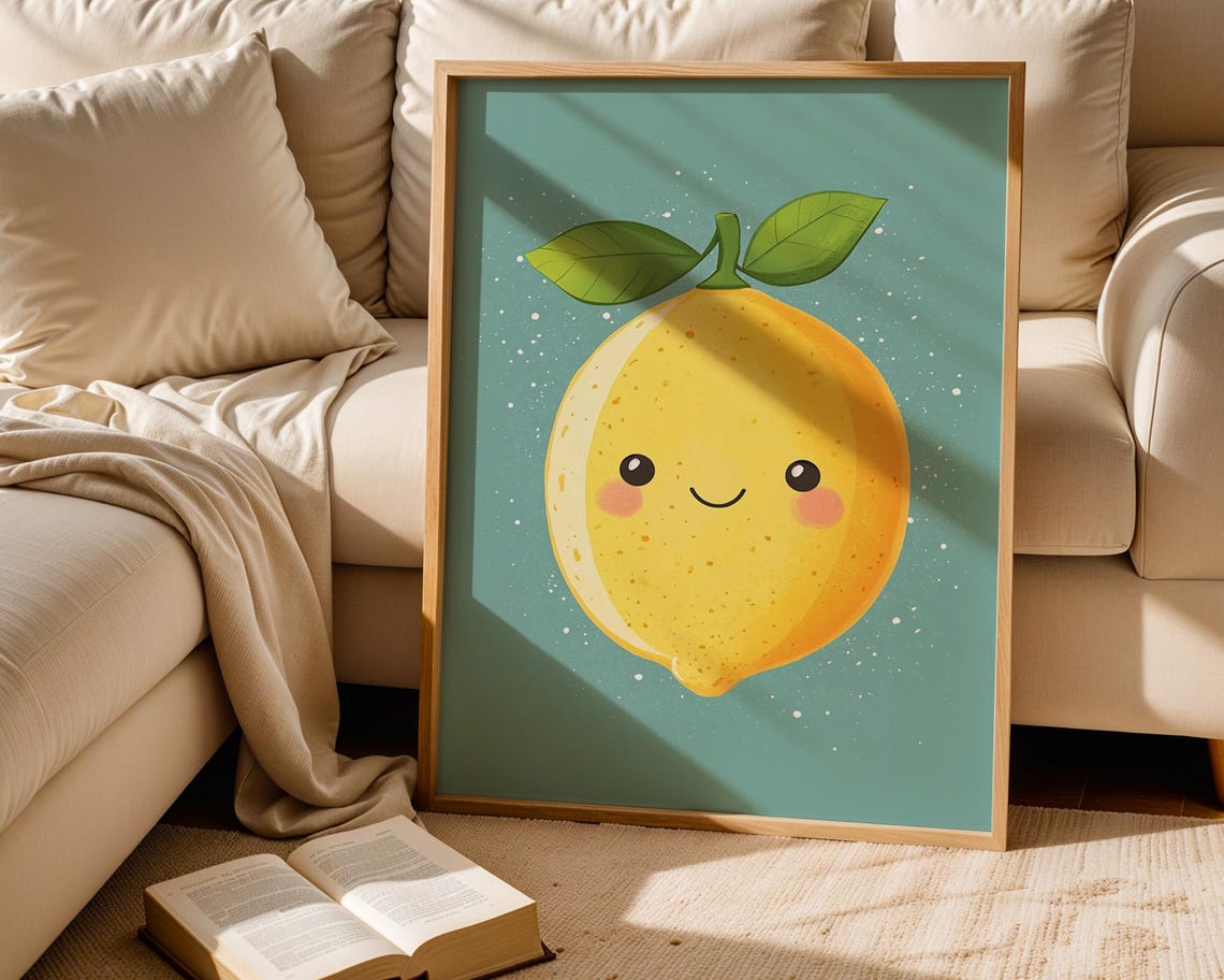 Cute Lemon Kids Poster Wall Art For Home Kitchen Room Decor For Childrens Spaces - Image 5