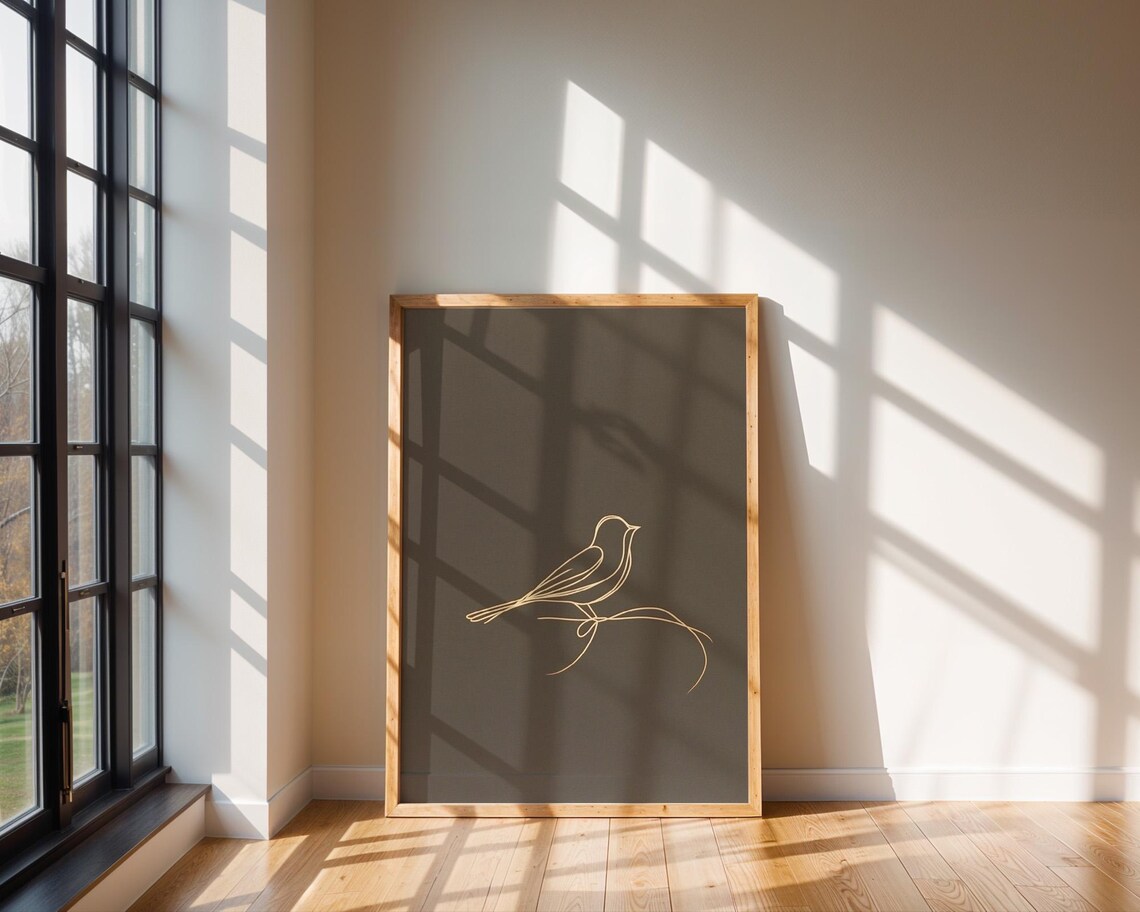 Minimalist Line Art Bird, Home Kitchen Office Decor - Image 6