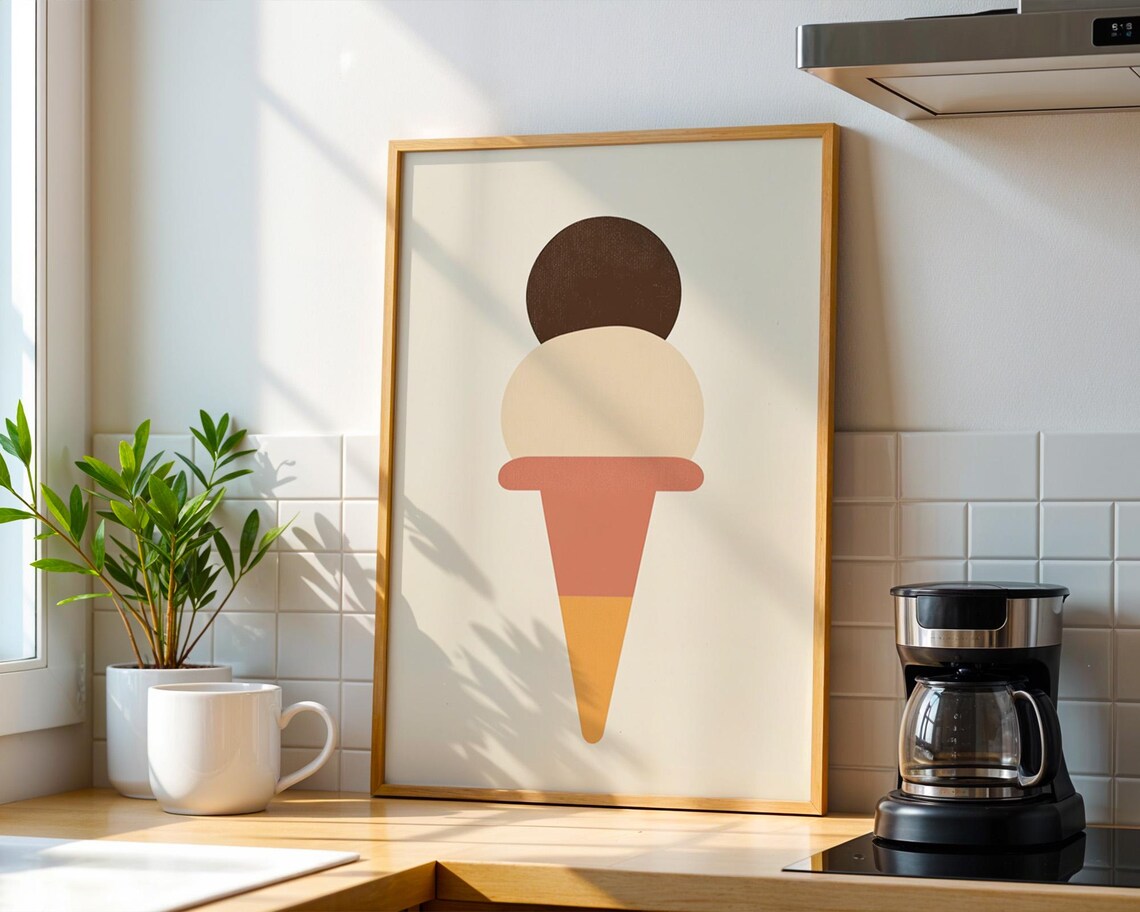 Double Scoop Ice Cream, Minimalist Poster - Image 6