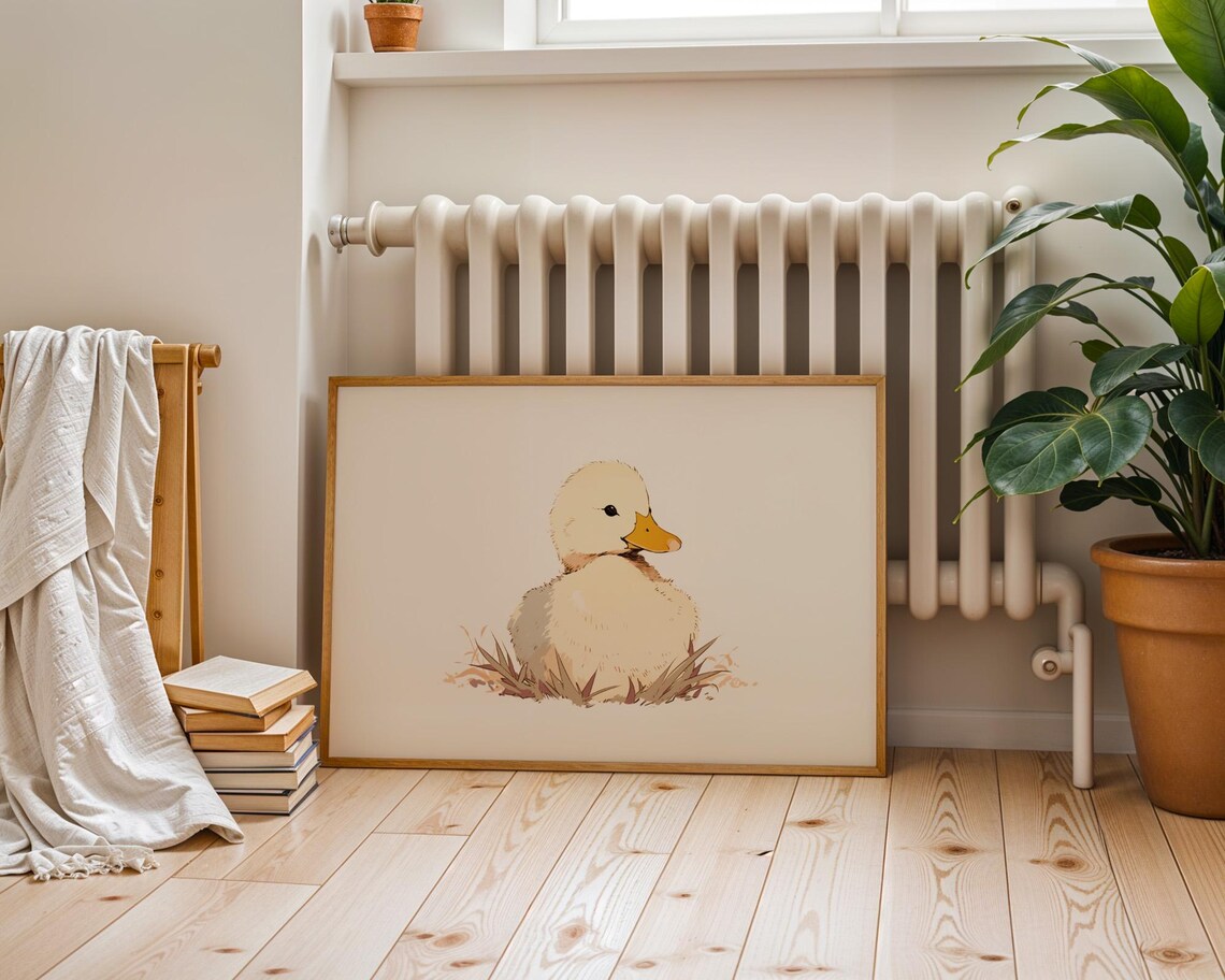 Cute Baby Duck Art Print, Nursery Kitchen Decor