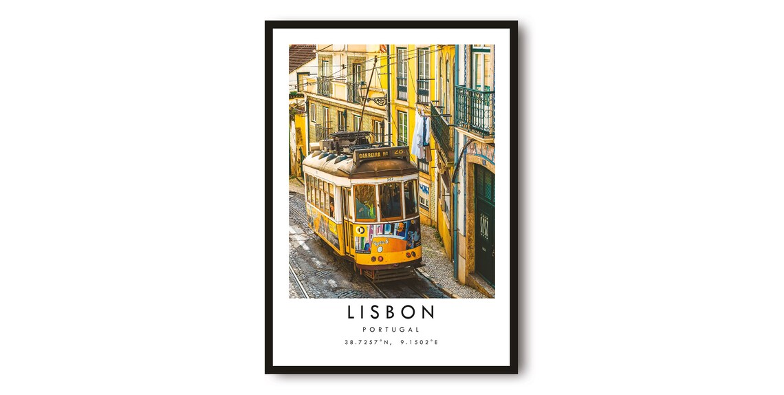 Lisbon Portugal Minimalist Travel Poster, Europe
