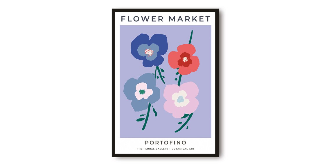 Portofino Flower Market Bold Graphic Poppy Botanical Art Print