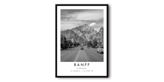 Banff Travel Poster, Minimalist Canada Wall Art