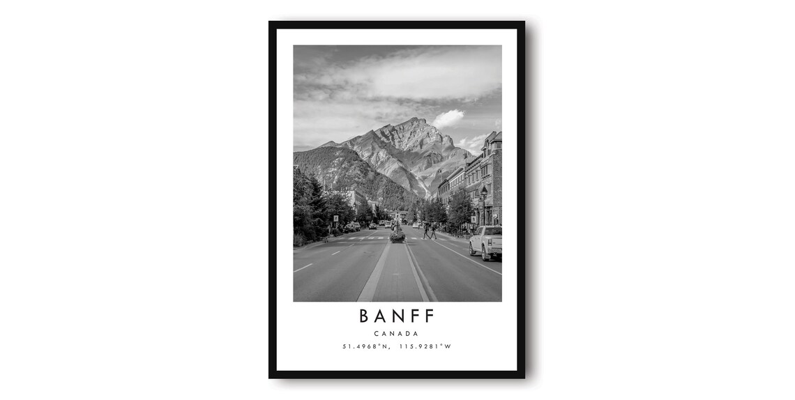 Banff Travel Poster, Minimalist Canada Wall Art