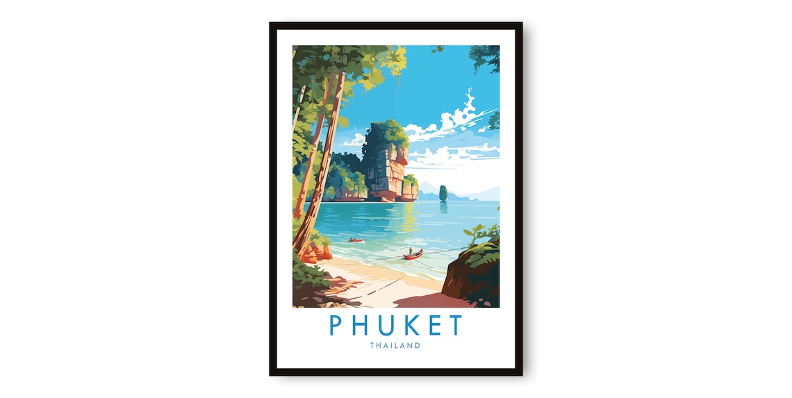 Phuket Thailand Travel Poster, Asia Travel Poster