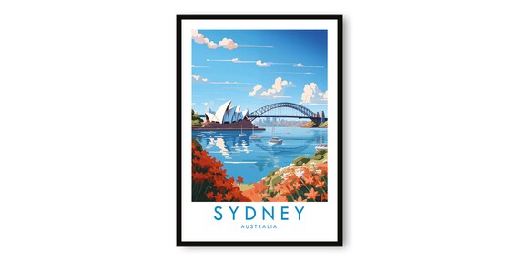 Sydney Travel Poster, Australia Decor for Home