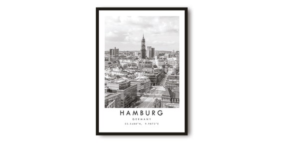 Hamburg Germany Print Black And White Cityscape Photography