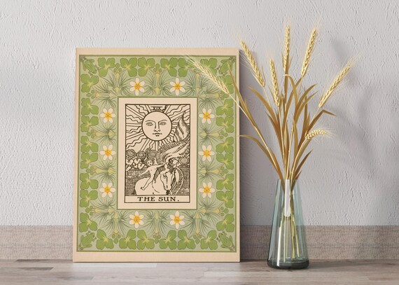 The Sun Tarot, Art Nouveau Poster Print