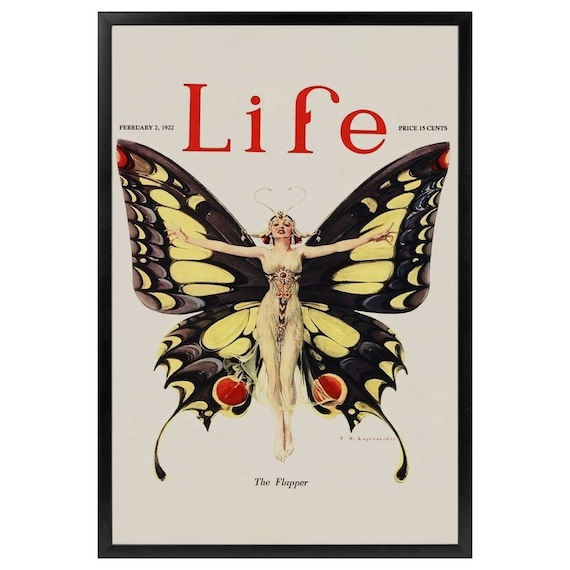 Life Magazine Flapper Butterfly Lady Poster Print