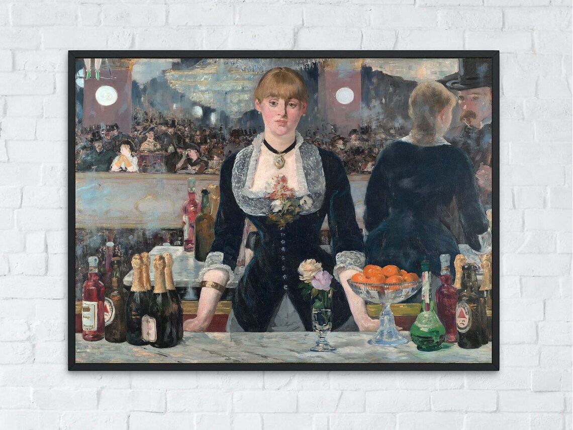 Edouard Manet Bar at Folies Bergere Paris Nightlife Painting Poster