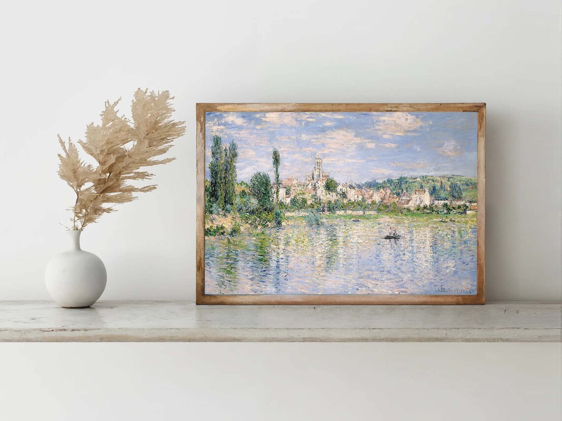 Claude Monet Vetheuil in Summer Seine Village Riverside Print - Image 4