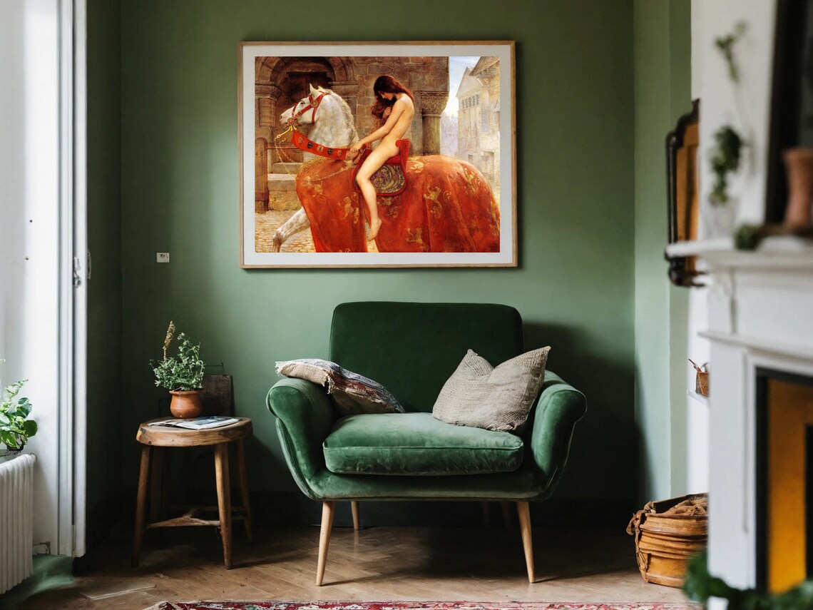 Lady Godiva by John Collier, Vintage Portrait Art Print - Image 6