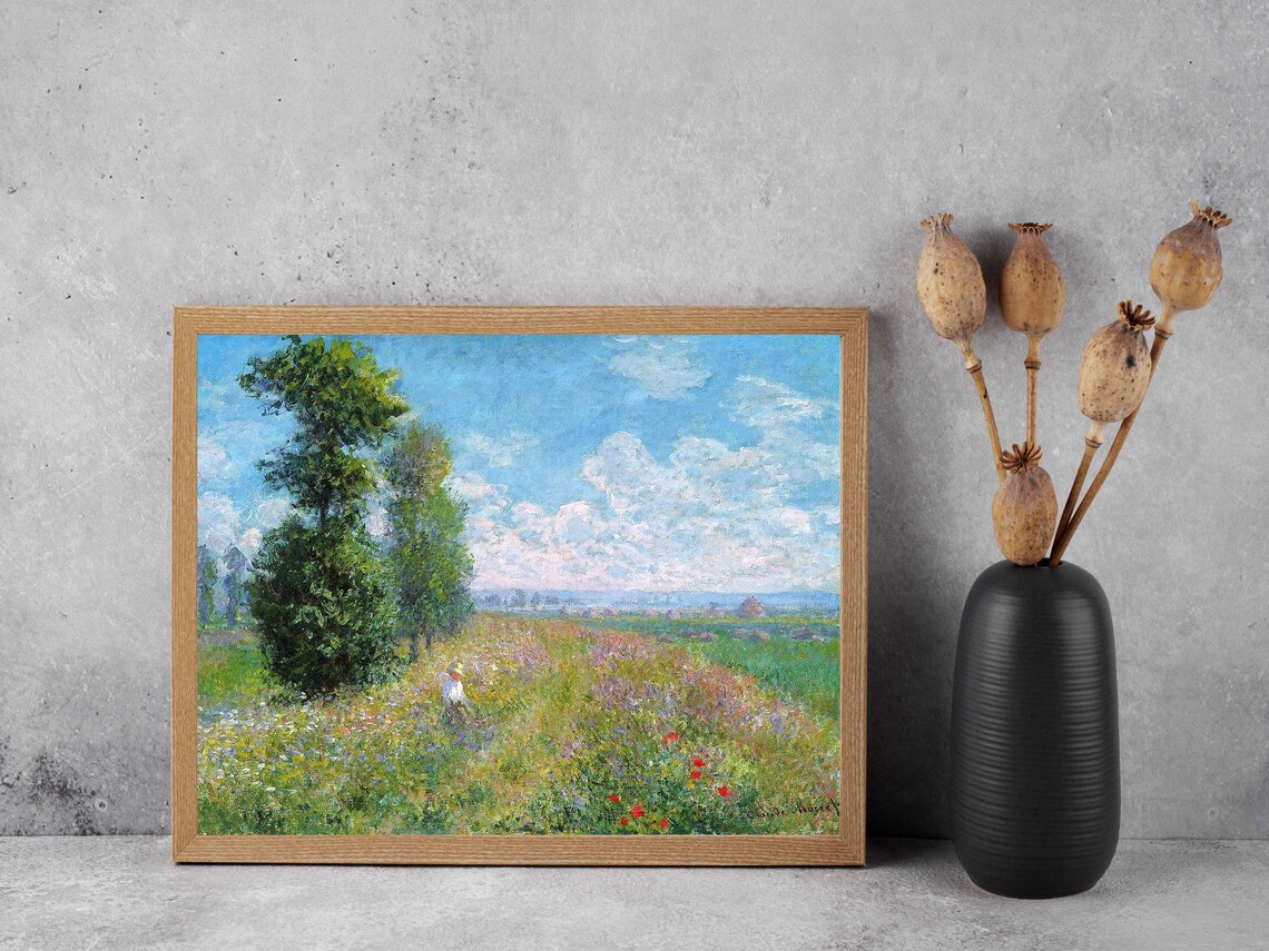 Claude Monet Print Print Claude Monet Meadow With Poplars Poster Art Posters Instant Wall Art Art - Image 5