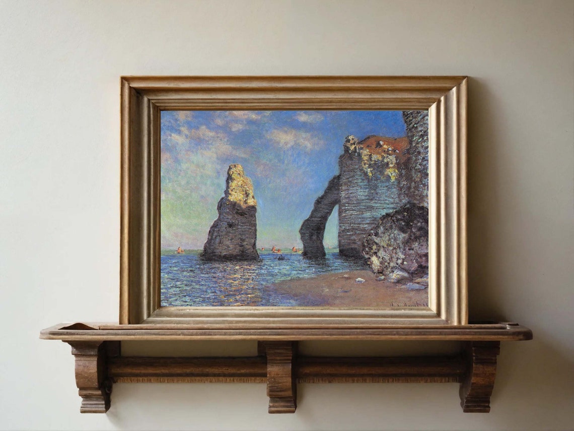Claude Monet The Manneporte Etretat Famous Sea Arch Coastal Print - Image 2