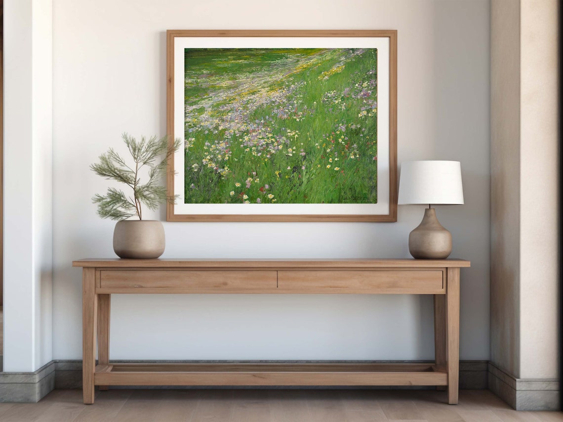 Muted Meadow Wildflowers Painting Flower Meadow Vintage Landscape Painting Print Farmhouse Wall Decor Wildflower Art Print Wall Art - Image 7
