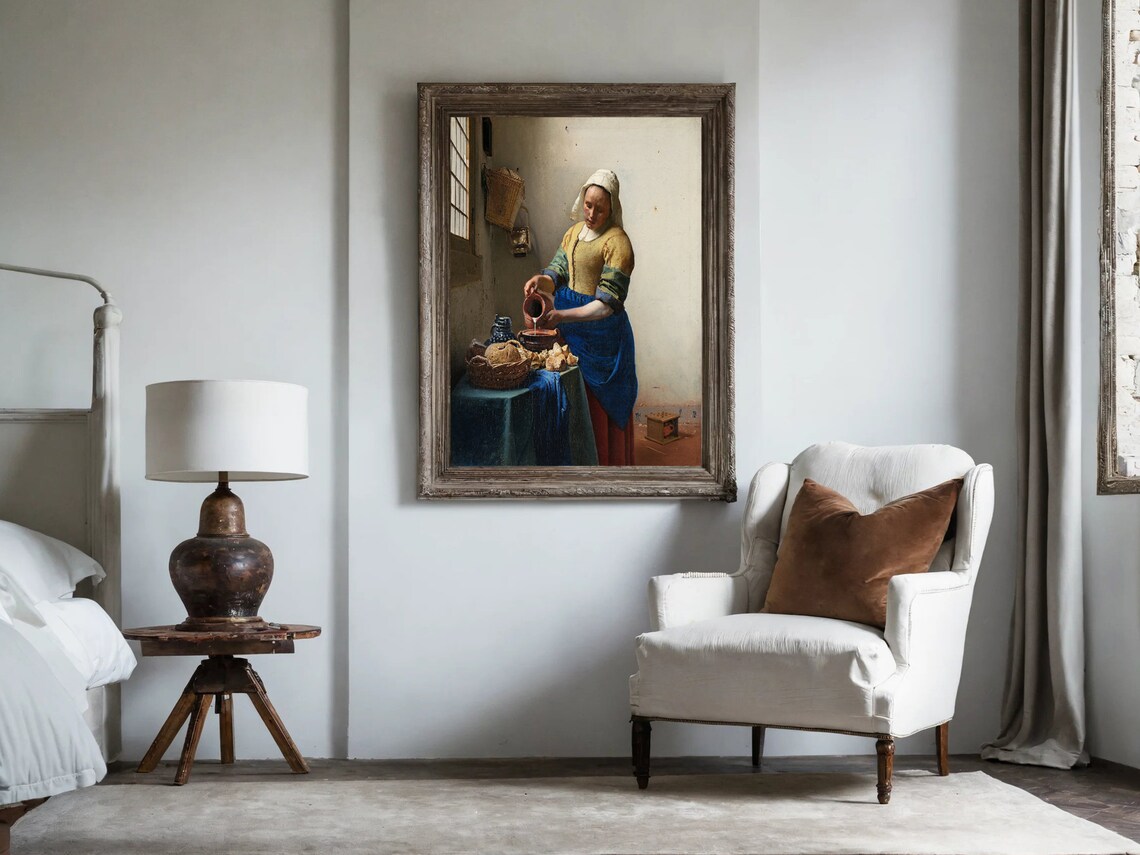 Vermeer The Milkmaid Pouring Milk Dutch Golden Age Classic Poster - Image 4