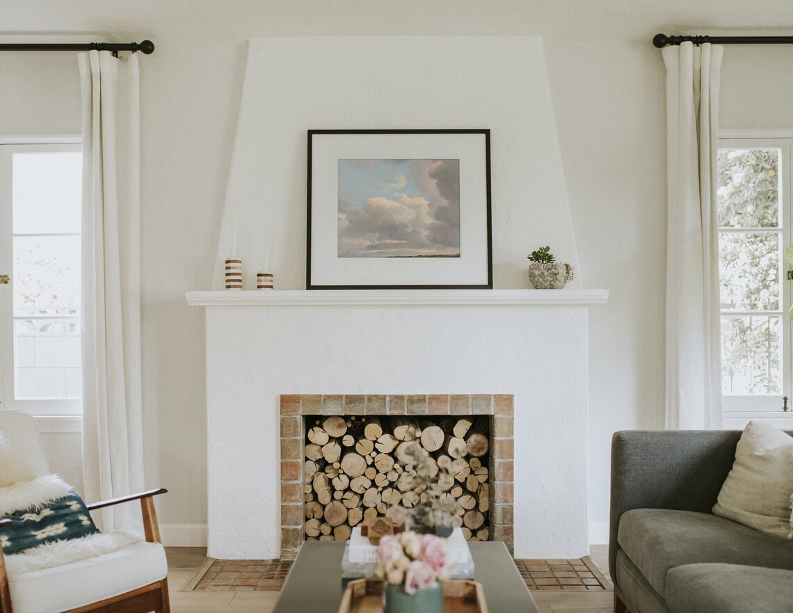 Vintage Sky Cloud Art Print, Farmhouse Nursery Decor - Image 2